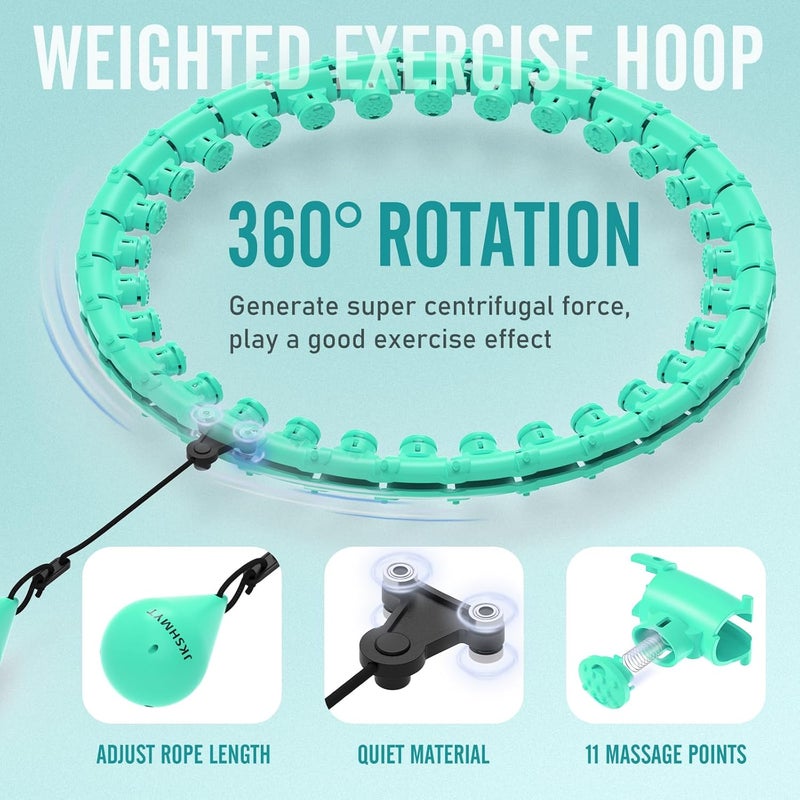 JKSHMYT Weighted Hula Circle Hoops for Adults Weight Loss, Infinity Fit Hoop Plus Size, 30 Detachable Links, Exercise Hoop for Women and Beginners - Image 4